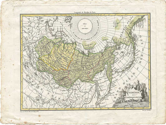 [Карта Сибири и Русской Америки. № 35]. La Siberie avec L'Amerique Russe. № 35. [Paris, 1812].